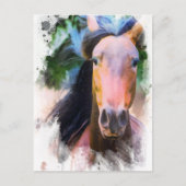 *~* Paard Artistic Equine AR22 Artsy Pastel Briefkaart (Voorkant)