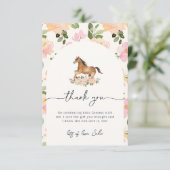 Paard Baby shower bedankje Bedankkaart (Staand voorkant)