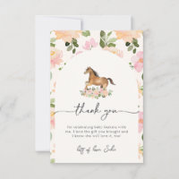 Paard Baby shower bedankje