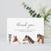 Paard Baby shower bedankje Bedankkaart (Staand voorkant)