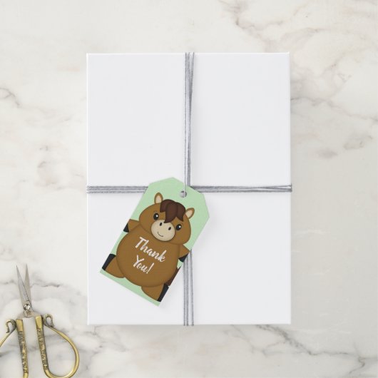 Paard Baby Shower Cadeaulabel (Met Touw)