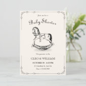 paard baby shower Uitnodiging (Staand voorkant)