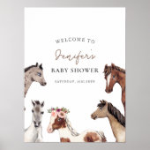 Paard Baby Shower Welkom Poster (Voorkant)