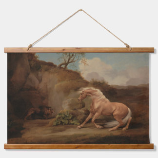 "Paard bang door een leeuw" van George Stubbs kuns Hangend Wandkleed