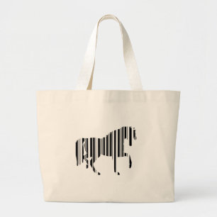 PAARD BAR CODE Zebra Barcode Patroon Ontwerp Grote Tote Bag