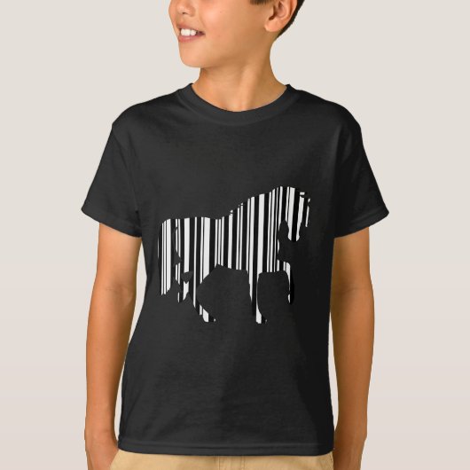 PAARD BAR CODE Zebra Barcode Patroon Ontwerp T-shirt (Voorkant)