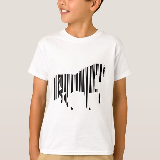 PAARD BAR CODE Zebra Barcode Patroon Ontwerp T-shirt (Voorkant)