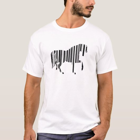 PAARD BAR CODE Zebra Barcode Patroon Ontwerp T-shirt (Voorkant)