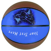 Paard Basketbal die in Blauwe Nacht Douanetekst lo (Voorkant)