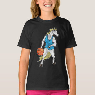 Paard Basketbalspeler Basketbal T-shirt
