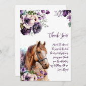 Paard Bedankt Purple Flowers (Voorkant / Achterkant)