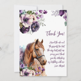 Paard Bedankt Purple Flowers