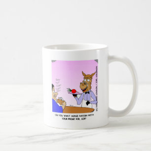 Paard Bedieningspersonals Grappige Cartoon T-shirt Koffiemok