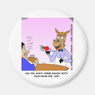 Paard Bedieningspersonals Grappige Cartoon T-shirt Magneet