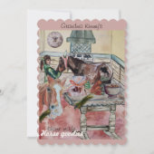 Paard behandelt label feestdagenkaart (Voorkant)