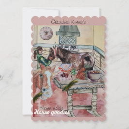 Paard behandelt label feestdagenkaart