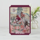 Paard behandelt label feestdagenkaart (Staand voorkant)