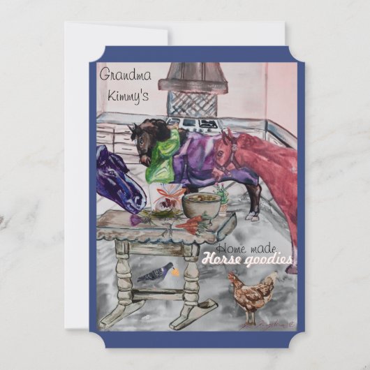 Paard behandelt label feestdagenkaart (Voorkant)