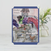 Paard behandelt label feestdagenkaart (Staand voorkant)