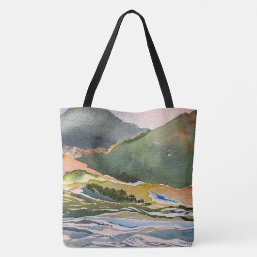 Paard, Berg, Rivier Tote Bag (Achterkant)