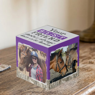 Paard beste vriend 4 foto roestig grijs paars kubus