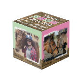 Paard beste vriend 4 foto rustiek bruin groen kubus (Voorkant hoekig)