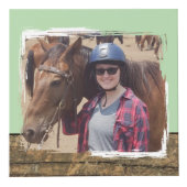 Paard beste vriend 4 foto rustiek bruin groen kubus (Voorkant)