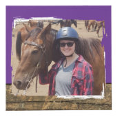 Paard beste vriend 4 foto rustiek bruin paarse kubus (Voorkant)