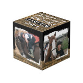 Paard beste vriend 4 foto rustiek bruin zwart kubus (Achter hoekig)