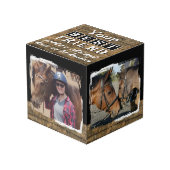 Paard beste vriend 4 foto rustiek bruin zwart kubus (Voorkant hoekig)