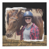 Paard beste vriend 4 foto rustiek bruin zwart kubus (Voorkant)