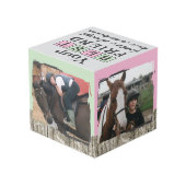 Paard beste vriend 4 foto rustiek grijs groen kubus (Achter hoekig)