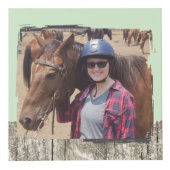 Paard beste vriend 4 foto rustiek grijs groen kubus (Voorkant)