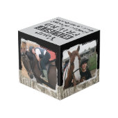 Paard beste vriend 4 foto rustiek grijs zwart kubus (Achter hoekig)