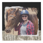 Paard beste vriend 4 foto rustiek grijs zwart kubus (Voorkant)