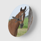 Paard bij boom ronde klok (Hoek)