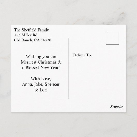 Paard bij een Boerderij Kerst Gepersonaliseerd Briefkaart (Achterkant)