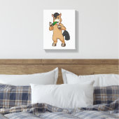Paard bij het Eaten Vegan Canvas Afdruk (Insitu (Slaapkamer))