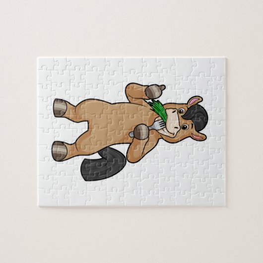Paard bij het Eaten Vegan Legpuzzel (Horizontaal)