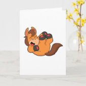 Paard bij het lachen kaart (Gele Bloem)