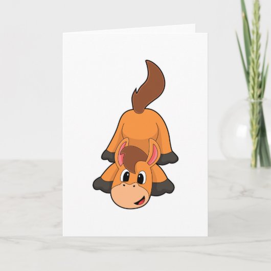 Paard bij het spelen kaart (Voorkant)