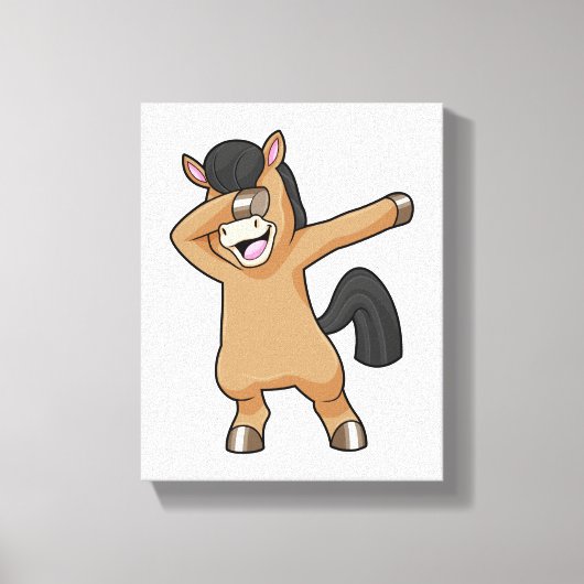 Paard bij Hip Hop Dance Dab Canvas Afdruk (Voorkant)