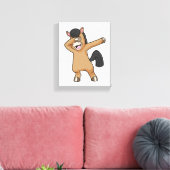 Paard bij Hip Hop Dance Dab Canvas Afdruk (Insitu (Woonkamer))