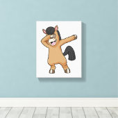 Paard bij Hip Hop Dance Dab Canvas Afdruk (Insitu (Houten vloer))