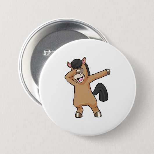 Paard bij Hip Hop Dance Dab Ronde Button 7,6 Cm (Voorkant /achterkant)