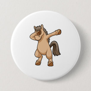 Paard bij Hip Hop Dance Dab Ronde Button 7,6 Cm