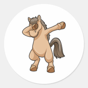 Paard bij Hip Hop Dance Dab Ronde Sticker