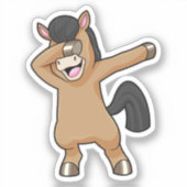 Paard bij Hip Hop Dance Dab Sticker (Voorkant)