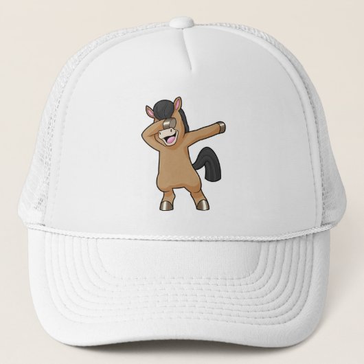 Paard bij Hip Hop Dance Dab Trucker Pet (Voorkant)