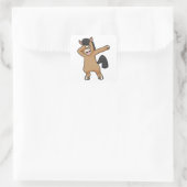 Paard bij Hip Hop Dance Dab Vierkante Sticker (Tas)